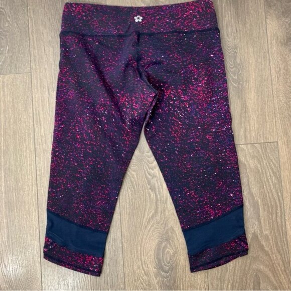 Tuff Athletics Women’s Capri Cropped Leggings Purple Activewear Speckled print S - Picture 9 of 12